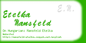 etelka mansfeld business card